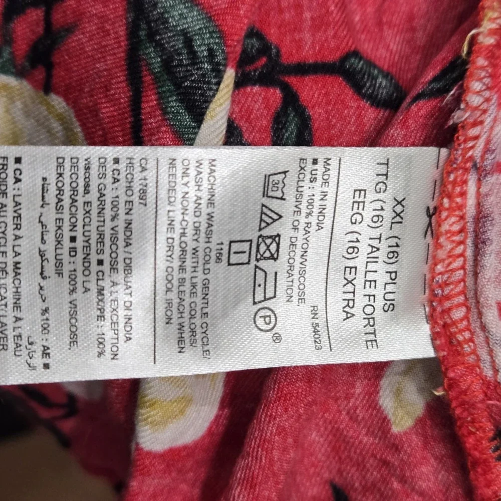 Old Navy 3/4 Bell Sleeve Pleated Red Floral Dress Youth XXL (16) Ad Small Travel